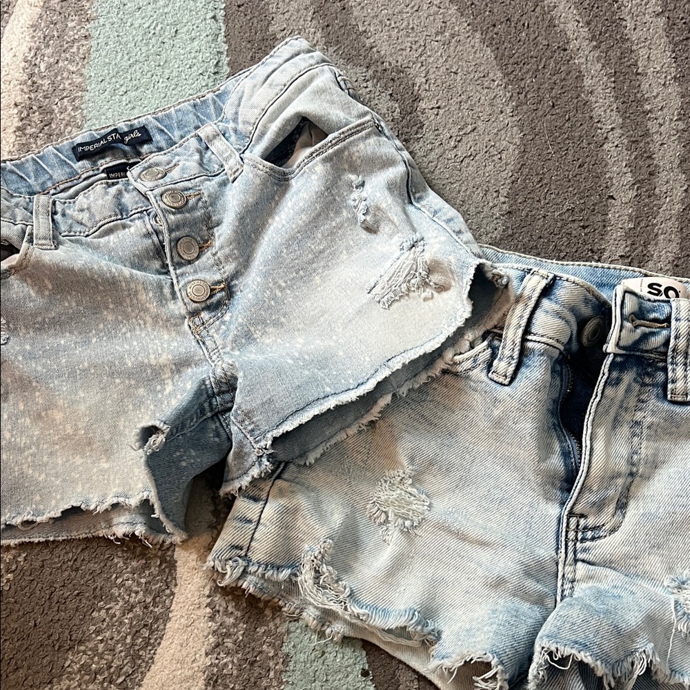 SO Light Blue Distressed Denim Shorts Pair